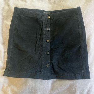 Grey Button Up Curduroy Mini Skirt